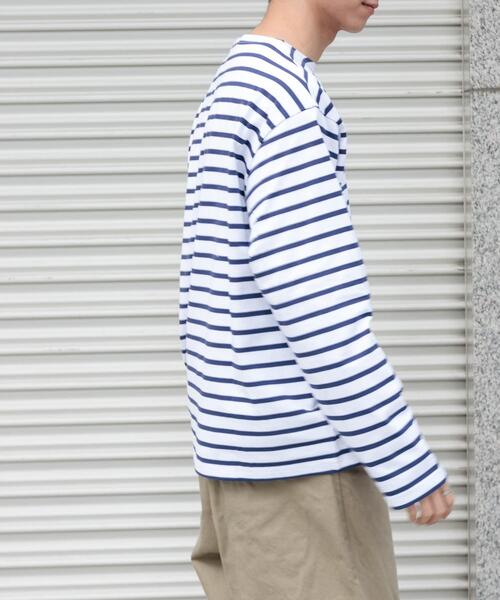 FORK&SPOON（フォークアンドスプーン）の「『ユニセックス』FORK&SPOON　ボートネックボーダー（Tシャツ/カットソー・メンズ・イエロー系その他/ブルー系その他/グリーン系その他/グレー系その他・4/3/5）」の6枚目の写真