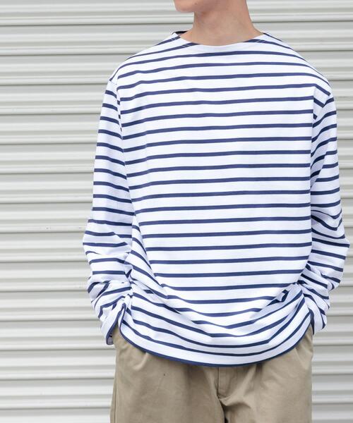 FORK&SPOON（フォークアンドスプーン）の「『ユニセックス』FORK&SPOON　ボートネックボーダー（Tシャツ/カットソー・メンズ・イエロー系その他/ブルー系その他/グリーン系その他/グレー系その他・4/3/5）」の9枚目の写真