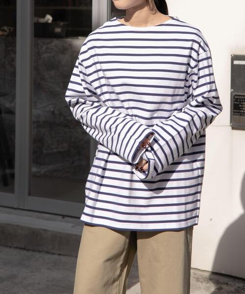 FORK&SPOON（フォークアンドスプーン）の「『ユニセックス』FORK&SPOON　ボートネックボーダー（Tシャツ/カットソー・メンズ・イエロー系その他/ブルー系その他/グリーン系その他/グレー系その他・4/3/5）」の14枚目の写真