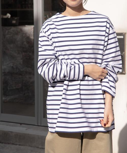 FORK&SPOON（フォークアンドスプーン）の「『ユニセックス』FORK&SPOON　ボートネックボーダー（Tシャツ/カットソー・メンズ・イエロー系その他/ブルー系その他/グリーン系その他/グレー系その他・4/3/5）」の19枚目の写真