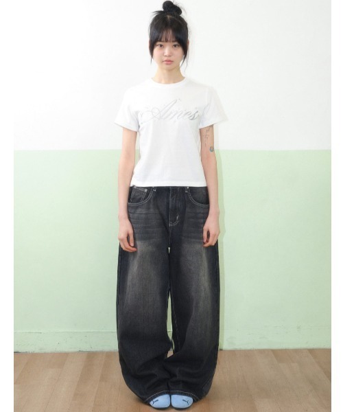 AMESWORLDWIDE（アメスワールドワイド）の「A'GEM/9 × .kom 『AMESWORLDWIDE/アメスワールドワイド』SILVER AMES CROP TEE /シルバーアメスクロップTEE（Tシャツ/カットソー・レディース・ホワイト/ブラック/ブルー・FREE）」の9枚目の写真