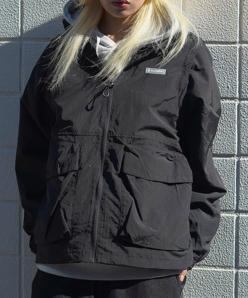 ELEMENT（エレメント）の「ELEMENT メンズ 2WAY ALPHA JACKET ジャケット 【2025年春夏モデル】/エレメント撥水ナイロンジャケット（ブルゾン・メンズ・グレー/ブラック・MEDIUM/LARGE/X-LARGE）」の2枚目の写真
