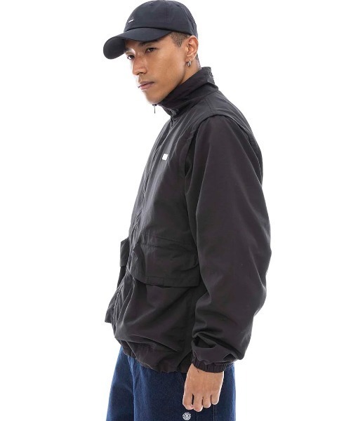 ELEMENT（エレメント）の「ELEMENT メンズ 2WAY ALPHA JACKET ジャケット 【2025年春夏モデル】/エレメント撥水ナイロンジャケット（ブルゾン・メンズ・グレー/ブラック・MEDIUM/LARGE/X-LARGE）」の8枚目の写真