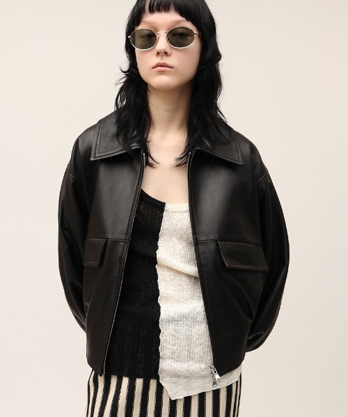 セール】Leather Zip-up Jacket（その他アウター）｜leinwande