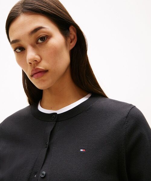 tommy jeans（トミー ジーンズ）の「コットンジャージーステッチクルーネックカーディガン（ニット/セーター・レディース・ネイビー/ブラック/ホワイト・X-SMALL/SMALL/XX-SMALL）」の12枚目の写真
