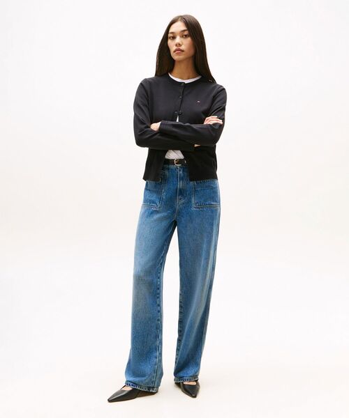 tommy jeans（トミー ジーンズ）の「コットンジャージーステッチクルーネックカーディガン（ニット/セーター・レディース・ネイビー/ブラック/ホワイト・X-SMALL/SMALL/XX-SMALL）」の13枚目の写真