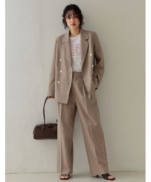 Re:EDIT（リエディ）の「[2025SS COLLECTION]2WAYストレッチミックスツイル袖ファスナー付き金釦テーラードジャケット（テーラードジャケット・レディース・ネイビー/ブラック/グレイッシュベージュ/ブラウン・MEDIUM/LARGE）」の10枚目の写真