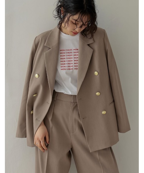 Re:EDIT（リエディ）の「[2025SS COLLECTION]2WAYストレッチミックスツイル袖ファスナー付き金釦テーラードジャケット（テーラードジャケット・レディース・ネイビー/ブラック/グレイッシュベージュ/ブラウン・MEDIUM/LARGE）」の11枚目の写真