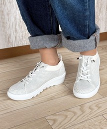 kitson（キットソン）の「KITSON キットソン 厚底ウェーブソール 軽量 ゴム紐レースアップ ラメ入りニット スニーカー/hsky（スニーカー）」