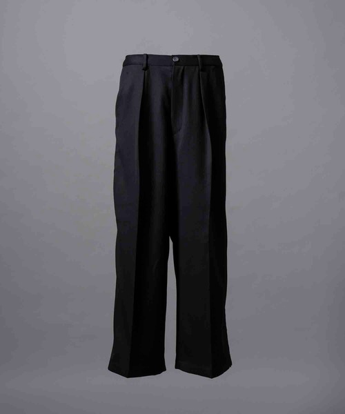 UNISEX》Wool Mixed Double Cloth Side Marvelt Wide Pants