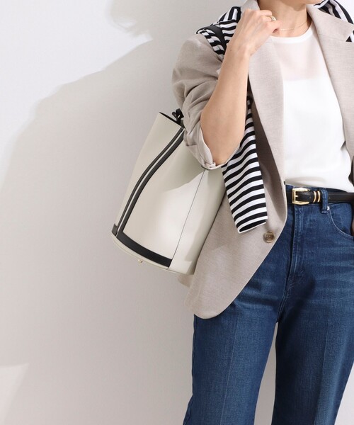 GIANNI NOTARO（ジャンニノターロ）の「【GIANNI NOTARO/ジャンニノターロ】ワンハンドルパネルバッグ（ショルダーバッグ・レディース・ホワイト系その他2/ブラウン・FREE）」の5枚目の写真