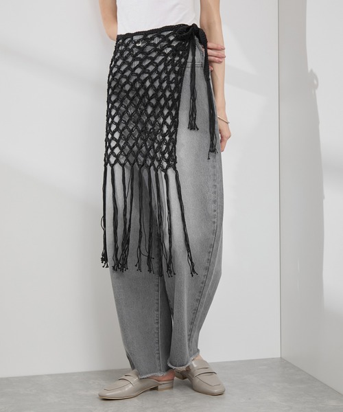 ROPE' PICNIC（ロペピクニック）の「かぎ針巻きスカート（スカート・レディース・キナリ/ブラック・38）」の17枚目の写真