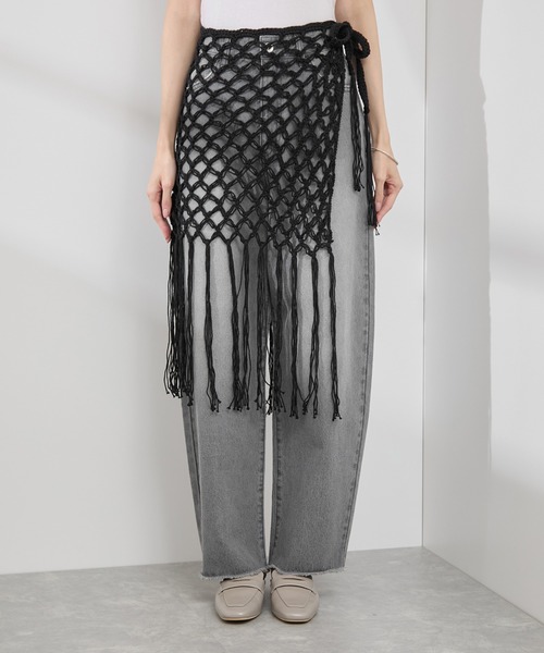 ROPE' PICNIC（ロペピクニック）の「かぎ針巻きスカート（スカート・レディース・キナリ/ブラック・38）」の12枚目の写真