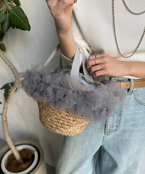 DouDou（ドゥドゥ）の「チュールフリンジカゴバッグ（ショルダーバッグ