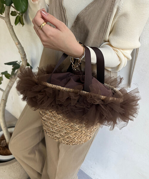 DouDou（ドゥドゥ）の「チュールフリンジカゴバッグ（ショルダーバッグ