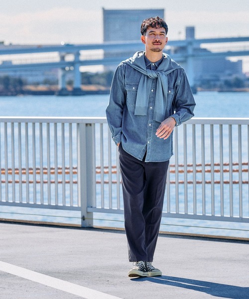 FOUND GOOD(ファウンドグッド)の「ウォッシュドデニムシャツ(シャツ/ブラウス・メンズ・グレー系5/ブルー系5/ネイビー・M/L/XL)」の8枚目の写真