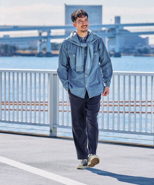 FOUND GOOD(ファウンドグッド)の「ウォッシュドデニムシャツ(シャツ/ブラウス・メンズ・グレー系5/ブルー系5/ネイビー・M/L/XL)」の9枚目の写真