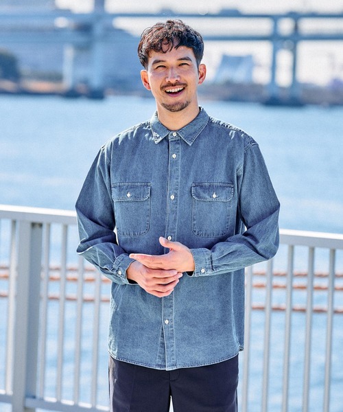 FOUND GOOD(ファウンドグッド)の「ウォッシュドデニムシャツ(シャツ/ブラウス・メンズ・グレー系5/ブルー系5/ネイビー・M/L/XL)」の10枚目の写真