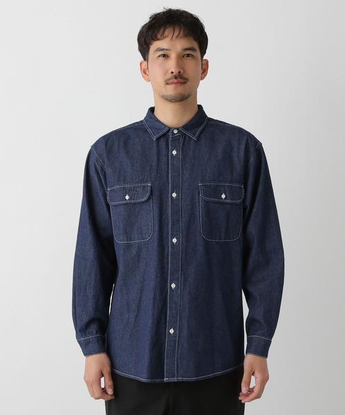 FOUND GOOD(ファウンドグッド)の「ウォッシュドデニムシャツ(シャツ/ブラウス・メンズ・グレー系5/ブルー系5/ネイビー・M/L/XL)」の17枚目の写真