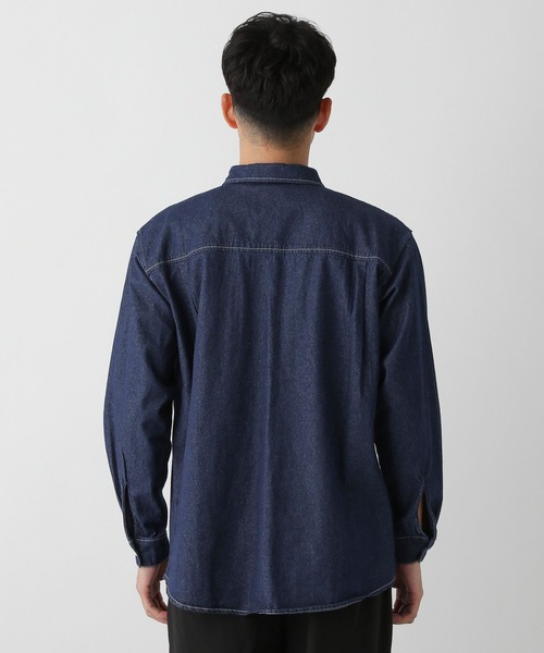 FOUND GOOD(ファウンドグッド)の「ウォッシュドデニムシャツ(シャツ/ブラウス・メンズ・グレー系5/ブルー系5/ネイビー・M/L/XL)」の19枚目の写真