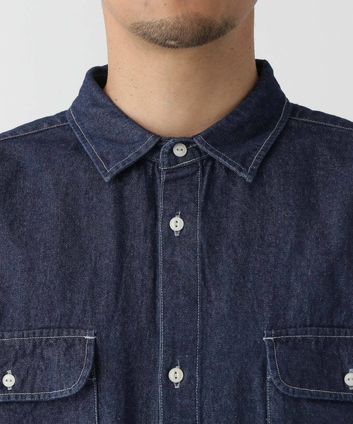 FOUND GOOD(ファウンドグッド)の「ウォッシュドデニムシャツ(シャツ/ブラウス・メンズ・グレー系5/ブルー系5/ネイビー・M/L/XL)」の20枚目の写真