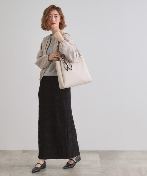 grove（グローブ）の「人間工学ベルトタックスカーフ付きトート（トートバッグ・レディース・ライトグレー/ライトブルー/ブラック/アイボリー・00）」の9枚目の写真