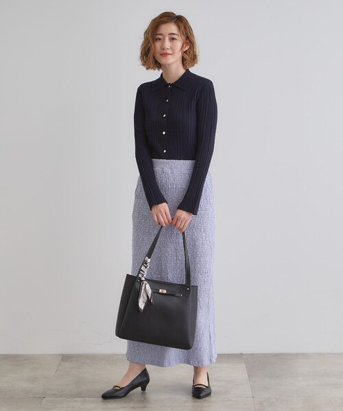 grove（グローブ）の「人間工学ベルトタックスカーフ付きトート（トートバッグ・レディース・ライトグレー/ライトブルー/ブラック/アイボリー・00）」の11枚目の写真