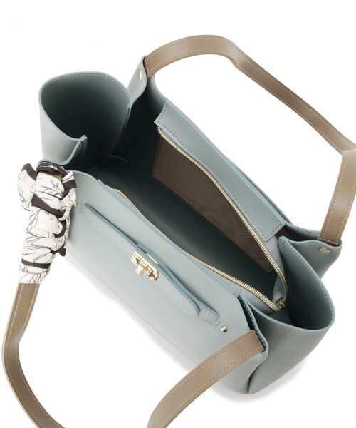 grove（グローブ）の「人間工学ベルトタックスカーフ付きトート（トートバッグ・レディース・ライトグレー/ライトブルー/ブラック/アイボリー・00）」の22枚目の写真