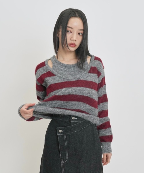 Enewd nina（エニュードニーナ）の「レイヤード ボーダー ニット