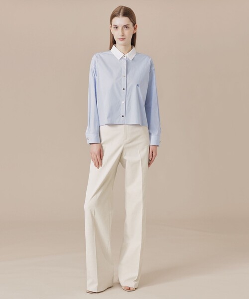 MACKINTOSH LONDON（マッキントッシュ ロンドン）の「コットンリネンブレンドオックスワイドパンツ（その他パンツ・レディース・ブルー系その他4/ネイビー/ホワイト系その他・38/40/36）」の5枚目の写真