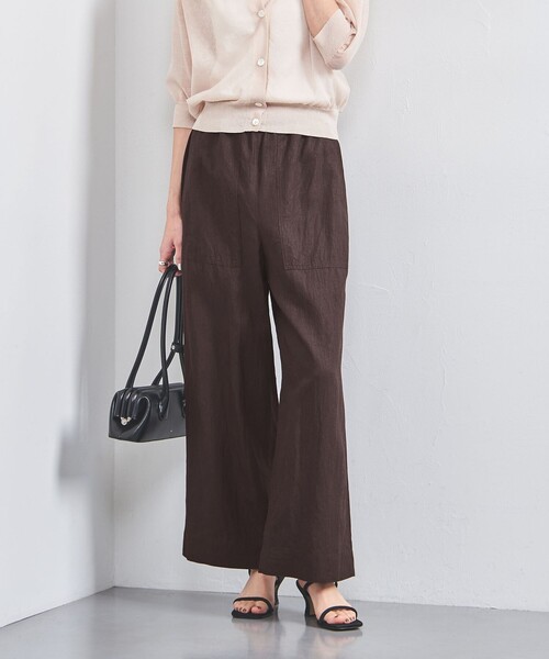 UNITED ARROWS(ユナイテッドアローズ)の「リネン パッチポケット イージーパンツ(その他パンツ・レディース・ダークブラウン/ブラック/ナチュラル・34/36/38)」の2枚目の写真