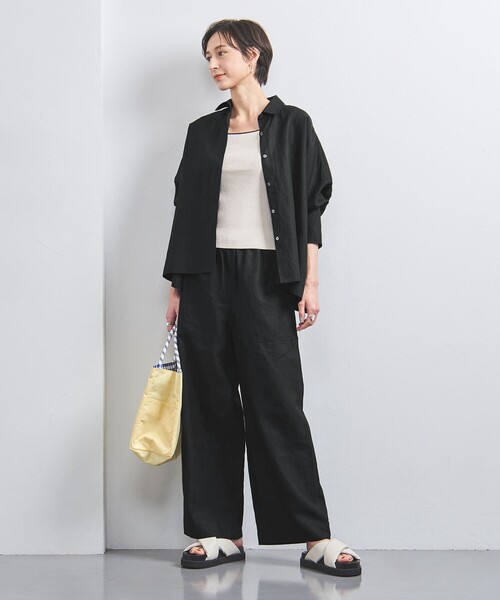 UNITED ARROWS(ユナイテッドアローズ)の「リネン パッチポケット イージーパンツ(その他パンツ・レディース・ダークブラウン/ブラック/ナチュラル・34/36/38)」の11枚目の写真
