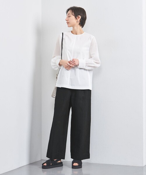 UNITED ARROWS(ユナイテッドアローズ)の「リネン パッチポケット イージーパンツ(その他パンツ・レディース・ダークブラウン/ブラック/ナチュラル・34/36/38)」の12枚目の写真