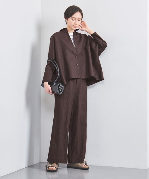UNITED ARROWS(ユナイテッドアローズ)の「リネン パッチポケット イージーパンツ(その他パンツ・レディース・ダークブラウン/ブラック/ナチュラル・34/36/38)」の14枚目の写真