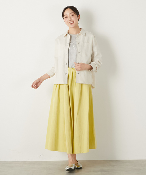 MELROSE claire（メルローズ クレール）の「【TCワッシャーシャツブルゾン】（その他アウター・レディース・ダークネイビー/キナリ/グリーン系その他・FREE）」の8枚目の写真