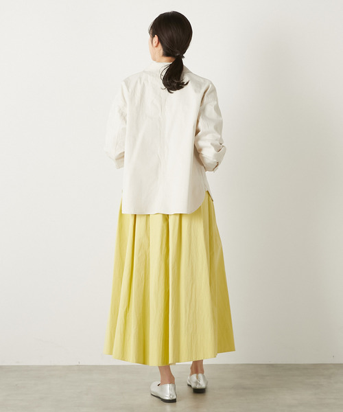 MELROSE claire（メルローズ クレール）の「【TCワッシャーシャツブルゾン】（その他アウター・レディース・ダークネイビー/キナリ/グリーン系その他・FREE）」の10枚目の写真