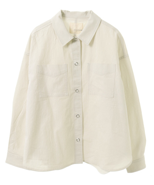MELROSE claire（メルローズ クレール）の「【TCワッシャーシャツブルゾン】（その他アウター・レディース・ダークネイビー/キナリ/グリーン系その他・FREE）」の11枚目の写真