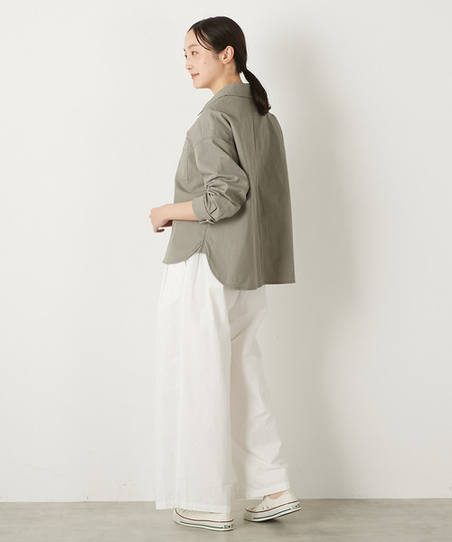 MELROSE claire（メルローズ クレール）の「【TCワッシャーシャツブルゾン】（その他アウター・レディース・ダークネイビー/キナリ/グリーン系その他・FREE）」の17枚目の写真