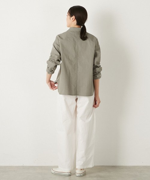 MELROSE claire（メルローズ クレール）の「【TCワッシャーシャツブルゾン】（その他アウター・レディース・ダークネイビー/キナリ/グリーン系その他・FREE）」の18枚目の写真