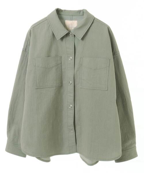 MELROSE claire（メルローズ クレール）の「【TCワッシャーシャツブルゾン】（その他アウター・レディース・ダークネイビー/キナリ/グリーン系その他・FREE）」の19枚目の写真