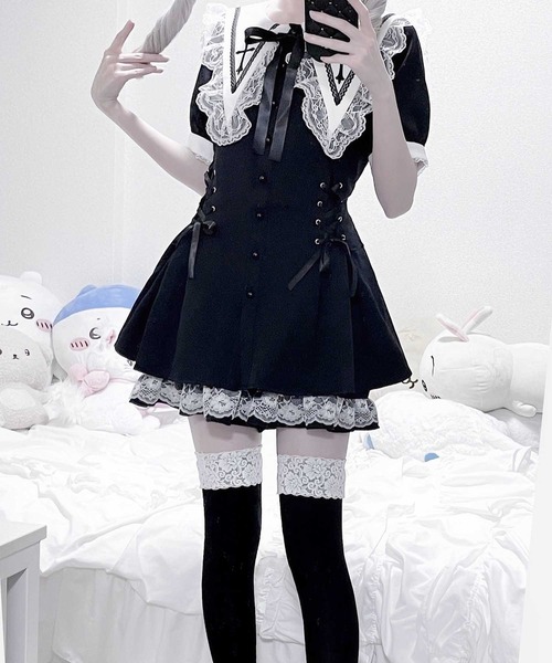 MARS マーズ うさぎみくコラボ BIG襟クロス刺繍セットアップ MARS