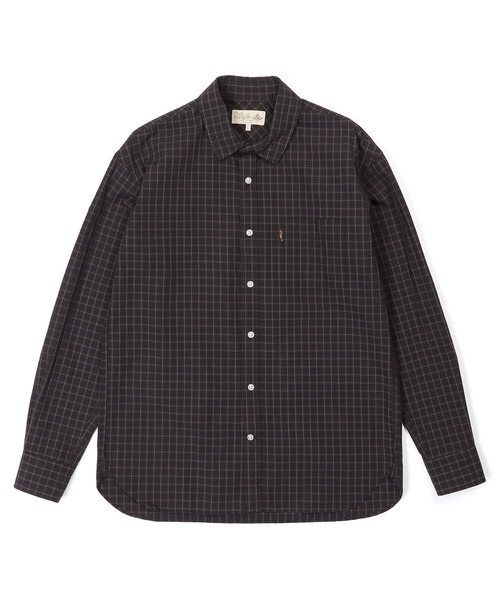 The DUFFER of ST.GEORGE(ザダファーオブセントジョージ)の「ORGANIC COTTON REGULAR COLLAR SHIRT:オーガニックコットン ベーシック チェックシャツ(シャツ/ブラウス・メンズ・ブルー/ブラウン・MEDIUM/X-LARGE/LARGE)」の9枚目の写真