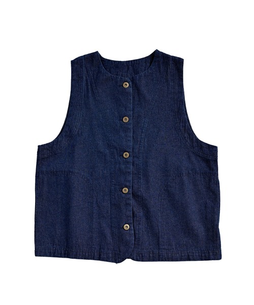 セール】前開きボタン デニムベスト（ベスト）｜MARAI（マーライ）の