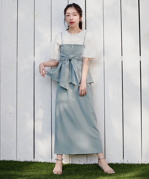 natural couture（ナチュラルクチュール）の「チュールレイヤードニットプルオーバー（ニット/セーター・レディース・サックスブルー/ブラック/オフホワイト/ピンク・FREE）」の13枚目の写真