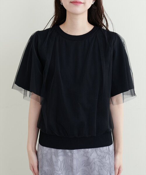 natural couture（ナチュラルクチュール）の「チュールレイヤードニットプルオーバー（ニット/セーター・レディース・サックスブルー/ブラック/オフホワイト/ピンク・FREE）」の18枚目の写真