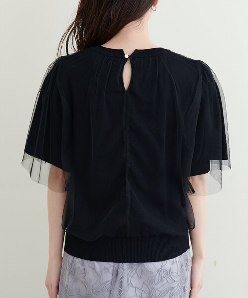natural couture（ナチュラルクチュール）の「チュールレイヤードニットプルオーバー（ニット/セーター・レディース・サックスブルー/ブラック/オフホワイト/ピンク・FREE）」の20枚目の写真