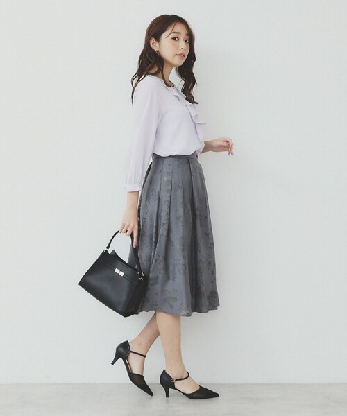 index(インデックス)の「フリルバーデザインブラウス【洗濯機洗い可/イージーアイロン/防シワ】(シャツ/ブラウス・レディース・ナチュラル/パープル/ネイビー/ホワイト系9・36/38/40/42)」の11枚目の写真