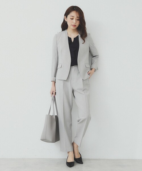 index(インデックス)の「フリルバーデザインブラウス【洗濯機洗い可/イージーアイロン/防シワ】(シャツ/ブラウス・レディース・ナチュラル/パープル/ネイビー/ホワイト系9・36/38/40/42)」の15枚目の写真