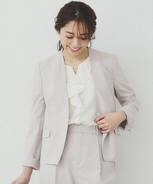 index(インデックス)の「フリルバーデザインブラウス【洗濯機洗い可/イージーアイロン/防シワ】(シャツ/ブラウス・レディース・ナチュラル/パープル/ネイビー/ホワイト系9・36/38/40/42)」の18枚目の写真