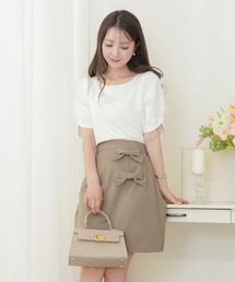 le reve vaniller（ル レーヴ ヴァニレ）の「ダブルリボン 配色ステッチ ミニスカート le reve vaniller（スカート）」